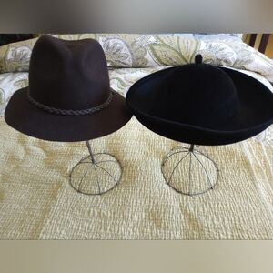 Two Rustic Wire Hat Structures